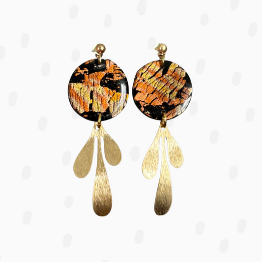 Ablaze Dangle - Polymer Clay & Resin
