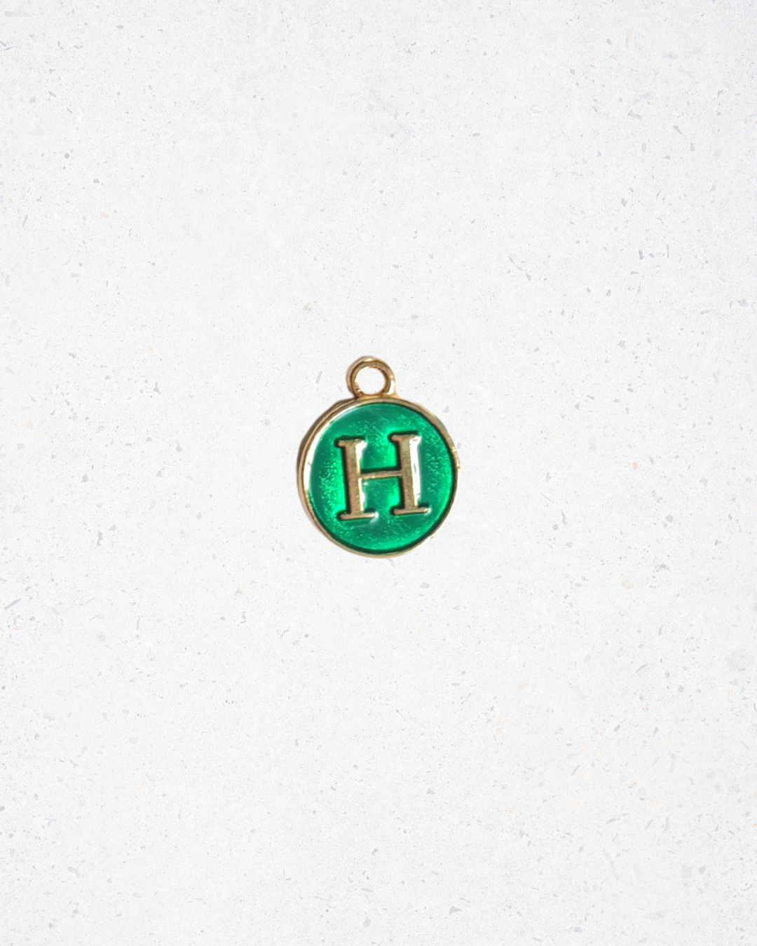 Shimmer Green Enamel Circle Letter