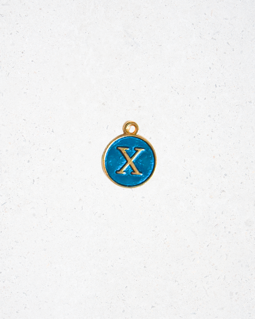 Blue Enamel Circle Letter