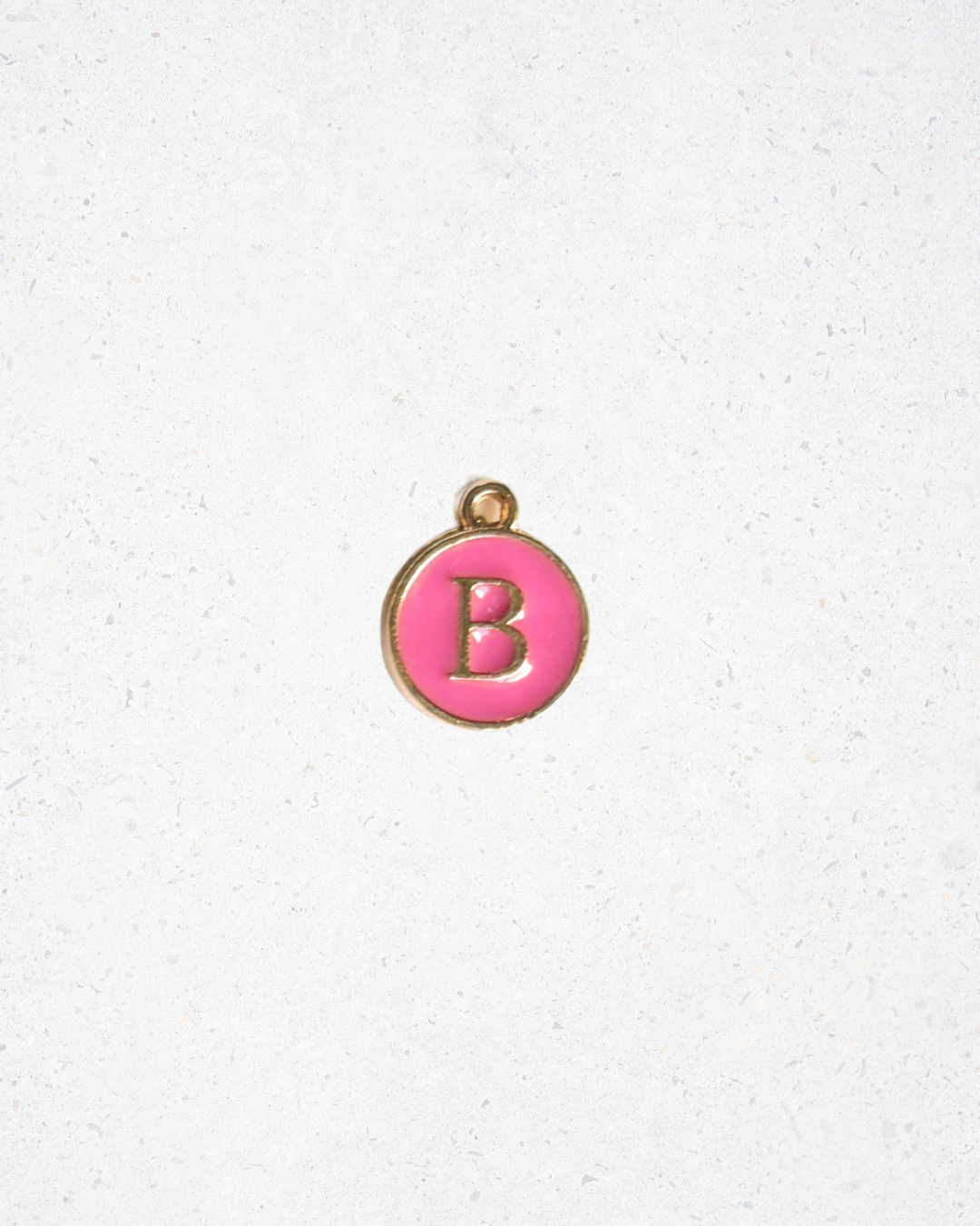 Pink Enamel Circle Letter