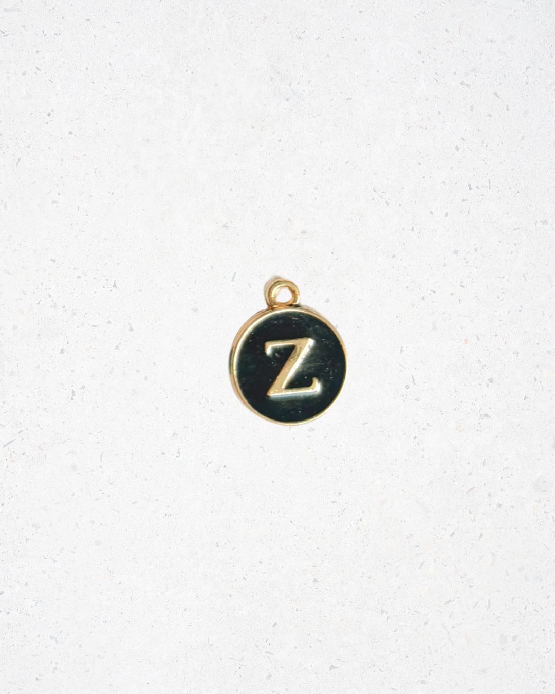 Black Enamel Circle Letter