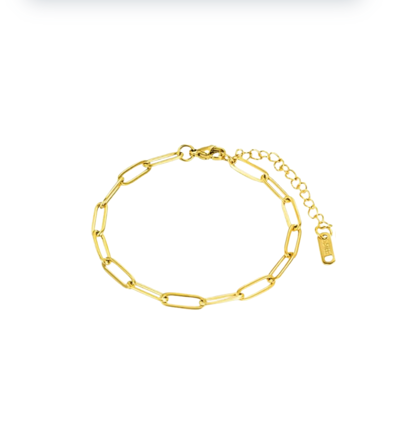 18K Gold Plated Paperclip Bracelet