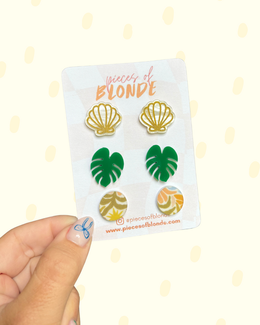 Mini Tropics Stud Trio