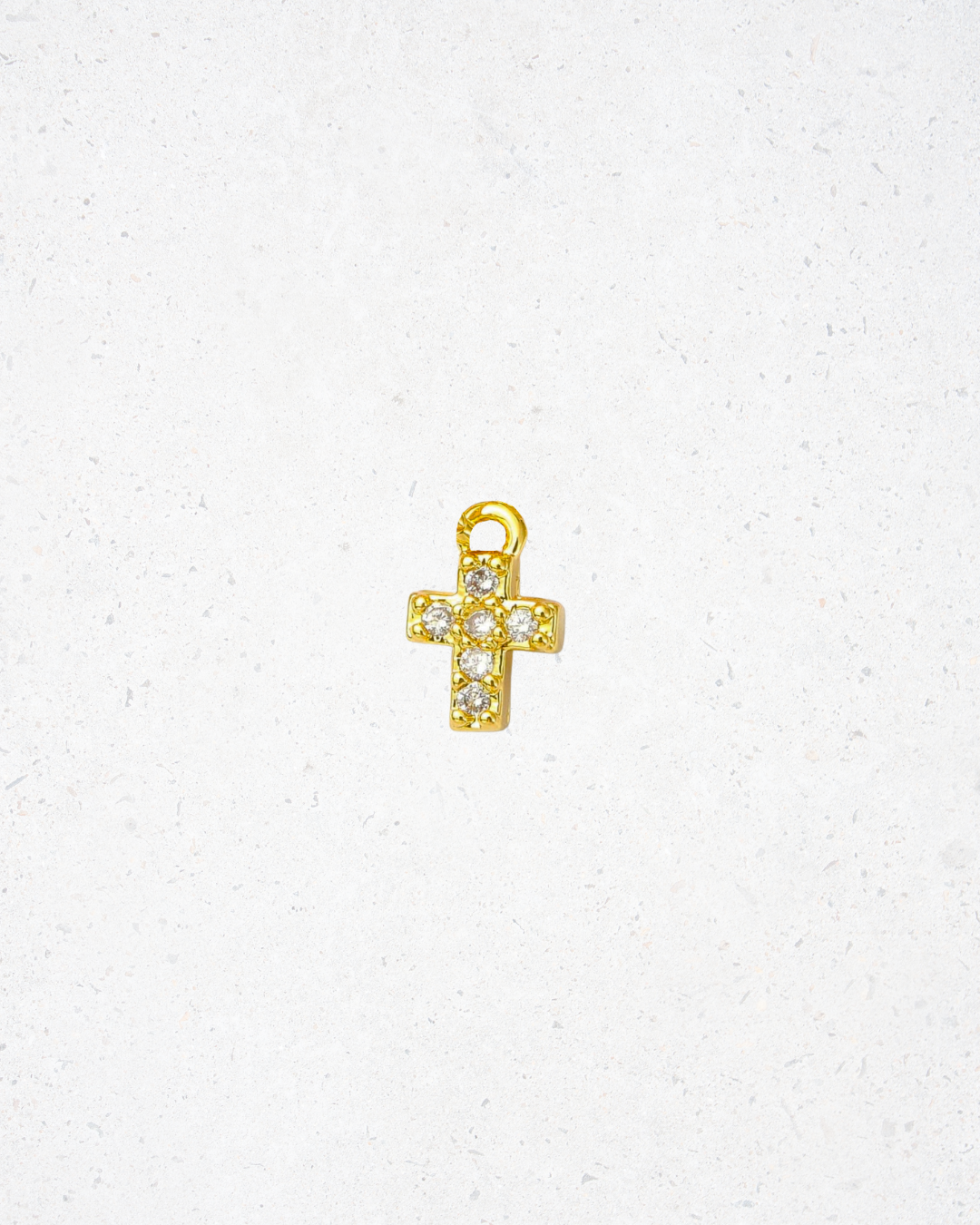 Dainty Gold Cross Gemstones