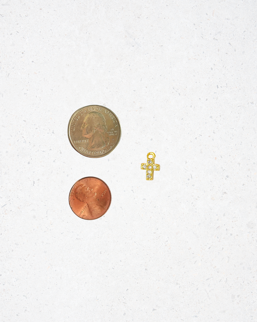 Dainty Gold Cross Gemstones