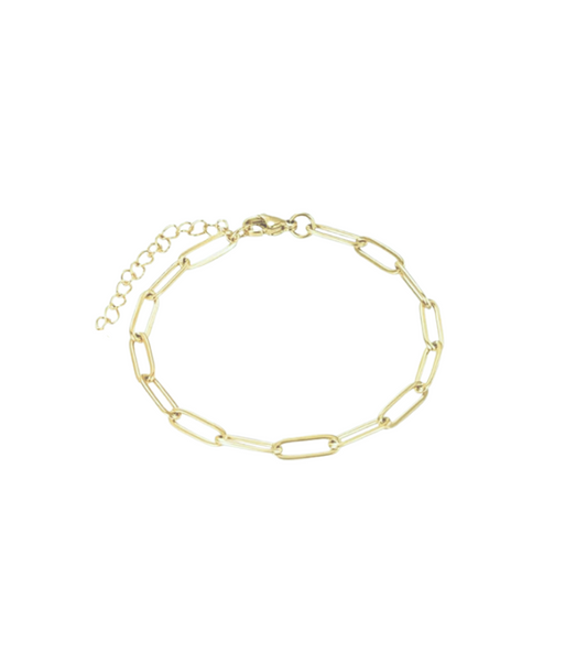 14K Gold Plated Paperclip Bracelet