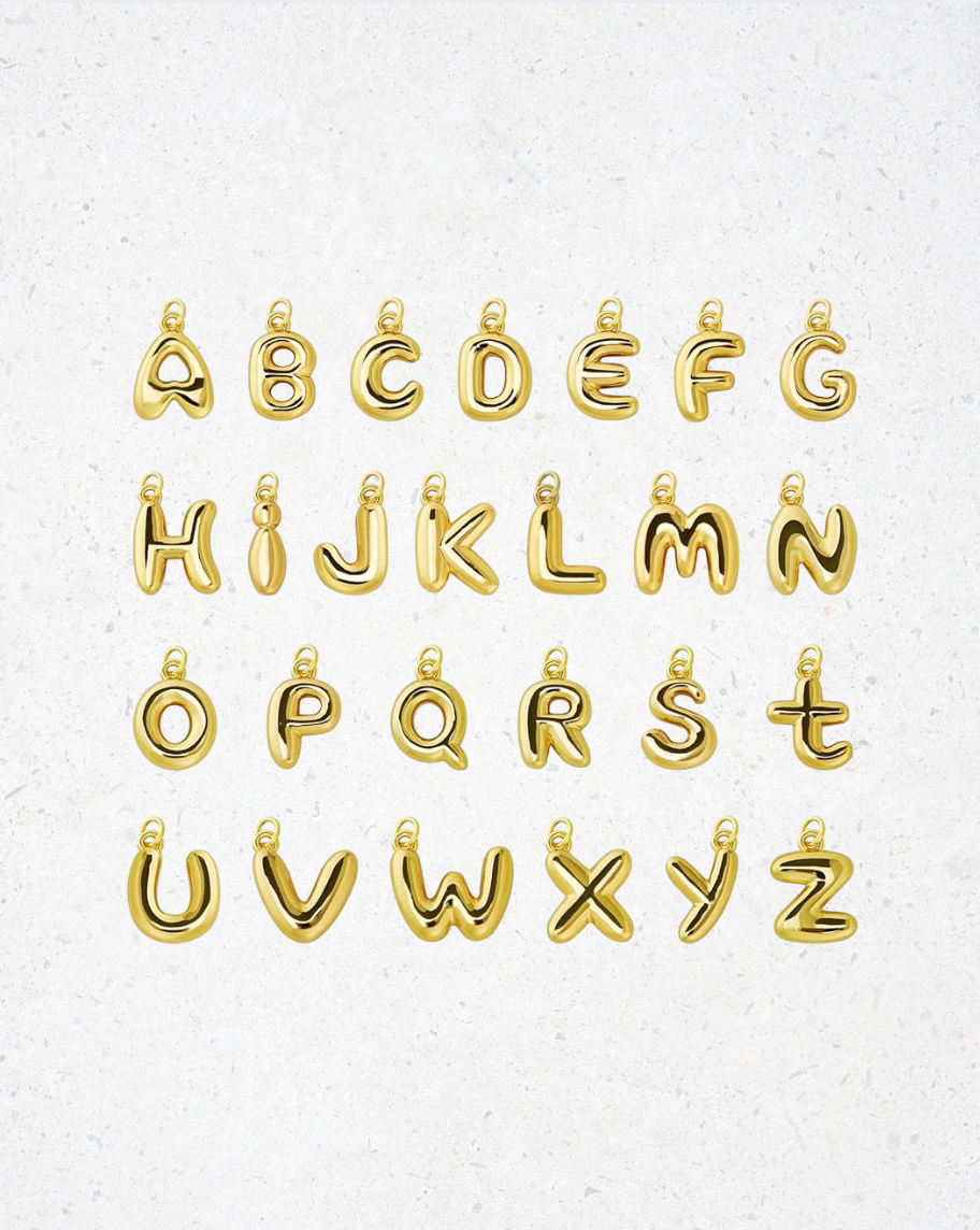 18K Gold Filled Bubble Letter