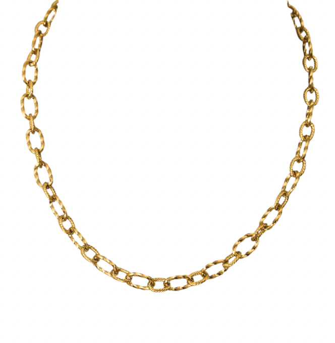 18K Gold Plated Hammered Necklace