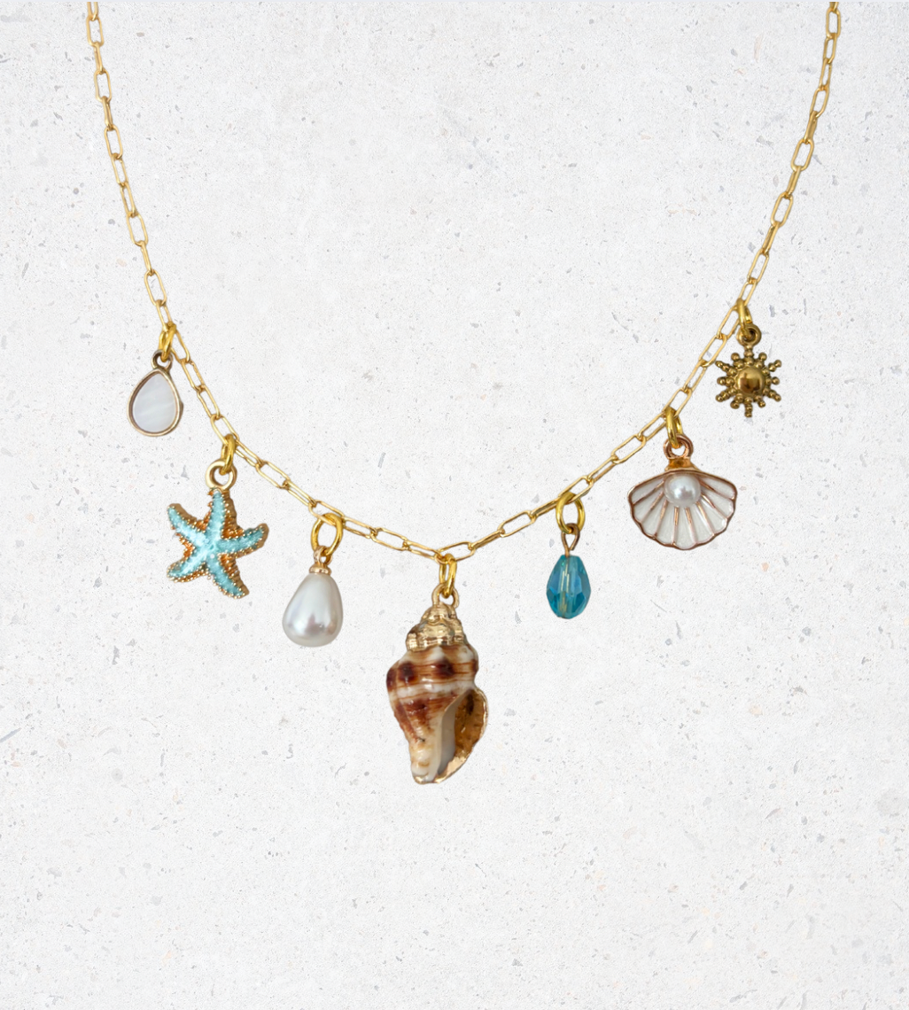 Coastal Crush - 18K Gold Plated Charm Necklace
