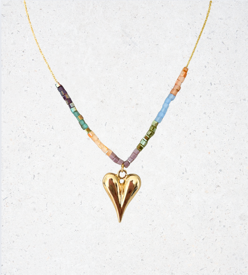 Penelope Pendant Beaded Necklace
