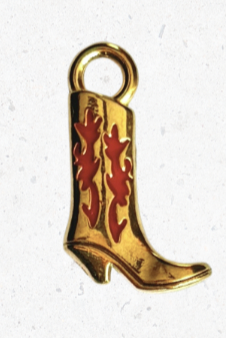 18K Gold Plated Stainless Steel Cowgirl Boot Charm