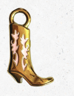 18K Gold Plated Stainless Steel Cowgirl Boot Charm