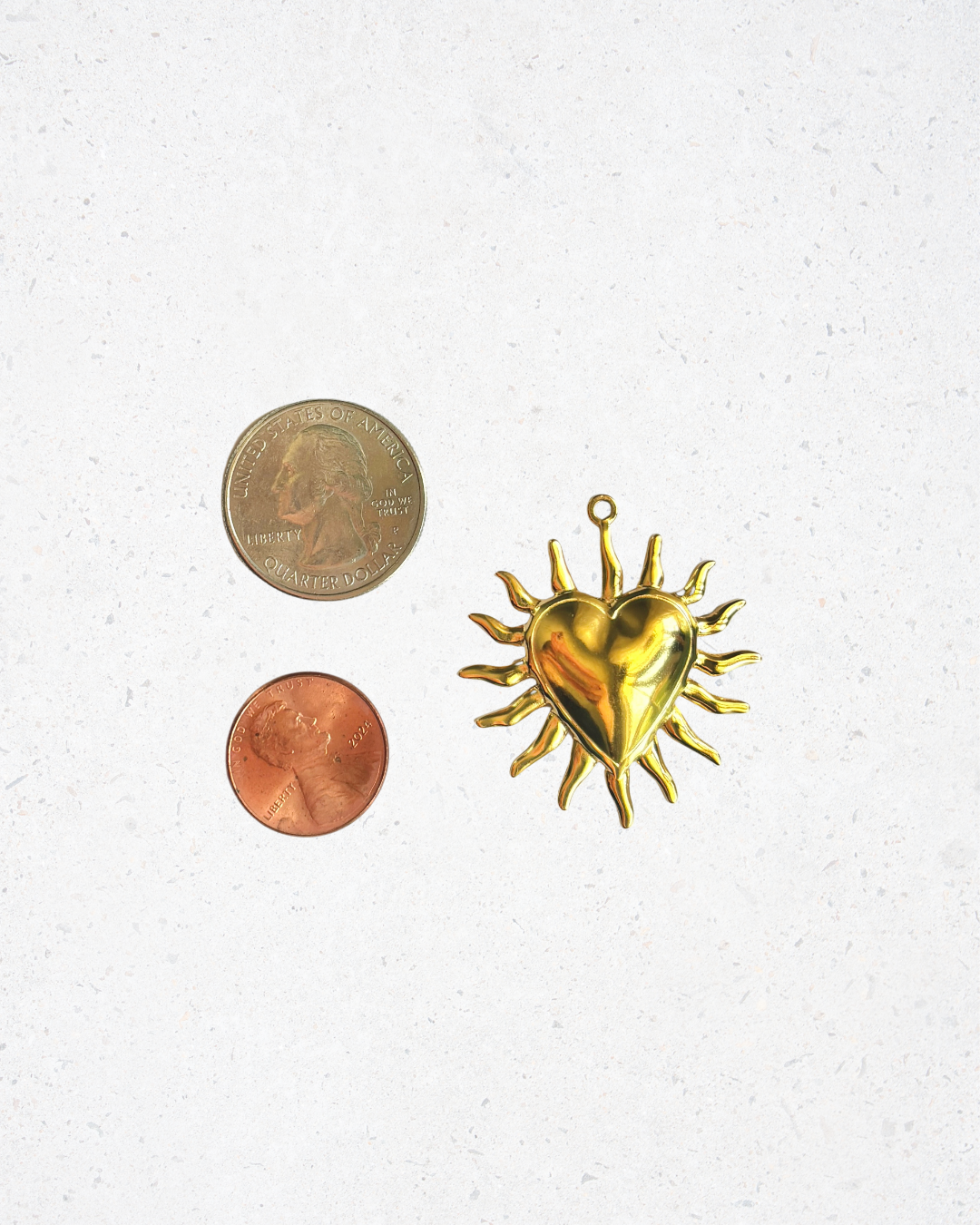 Gold Sacred Heart Pendant