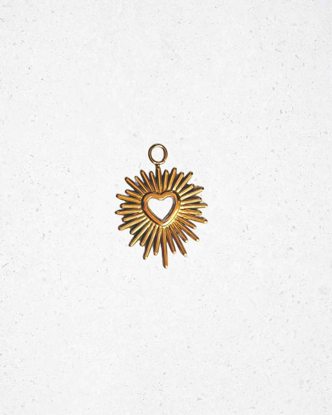 18K Gold Plated Heartburst Charm