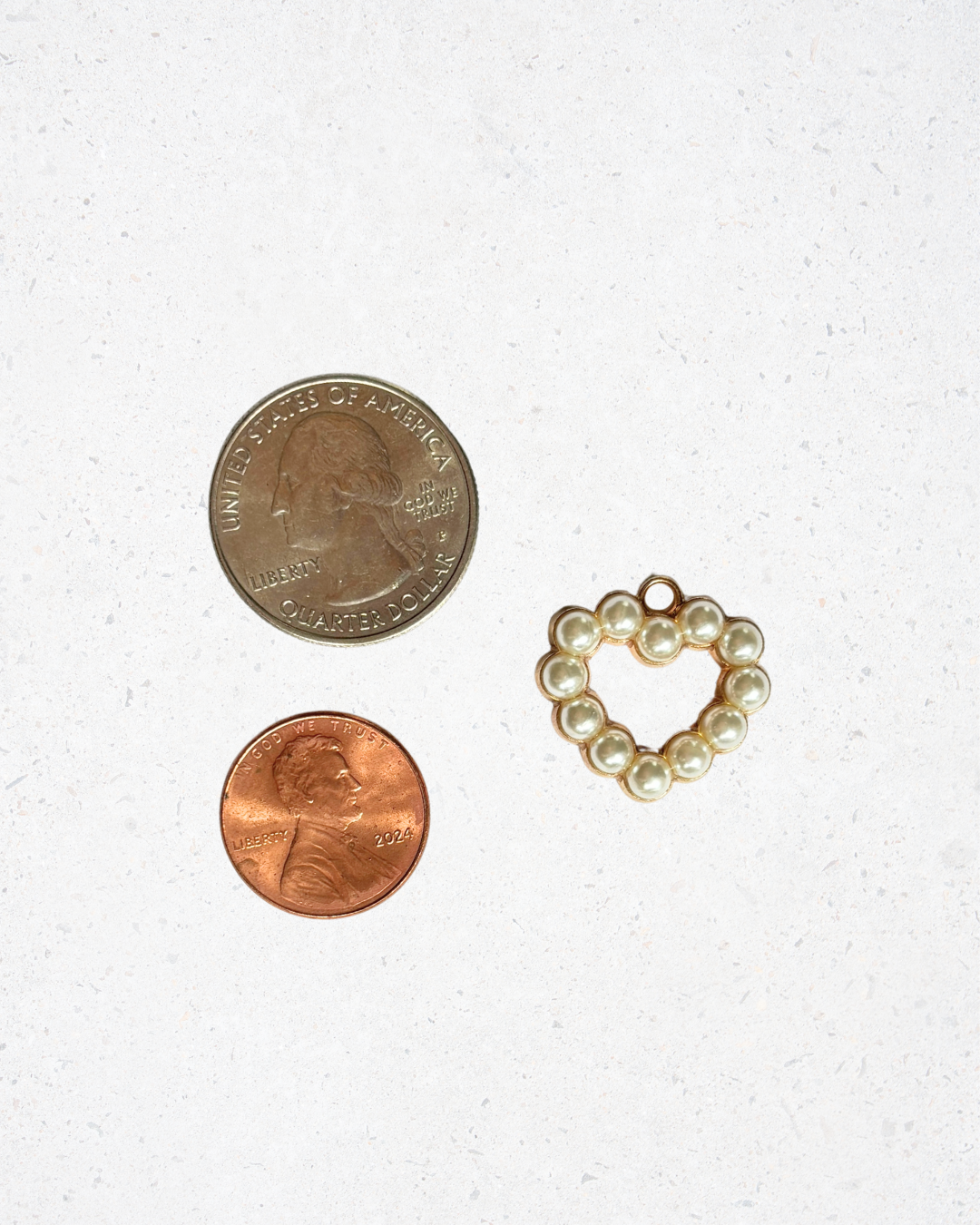 Pearl Heart Charm
