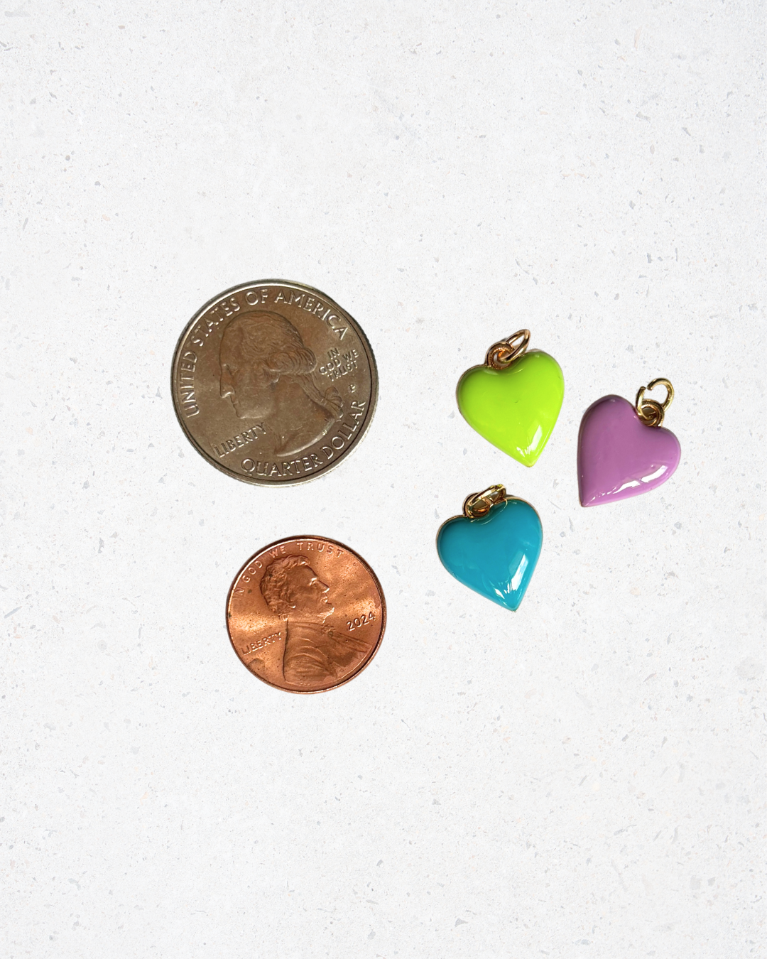 Enamel Retro Heart Charm