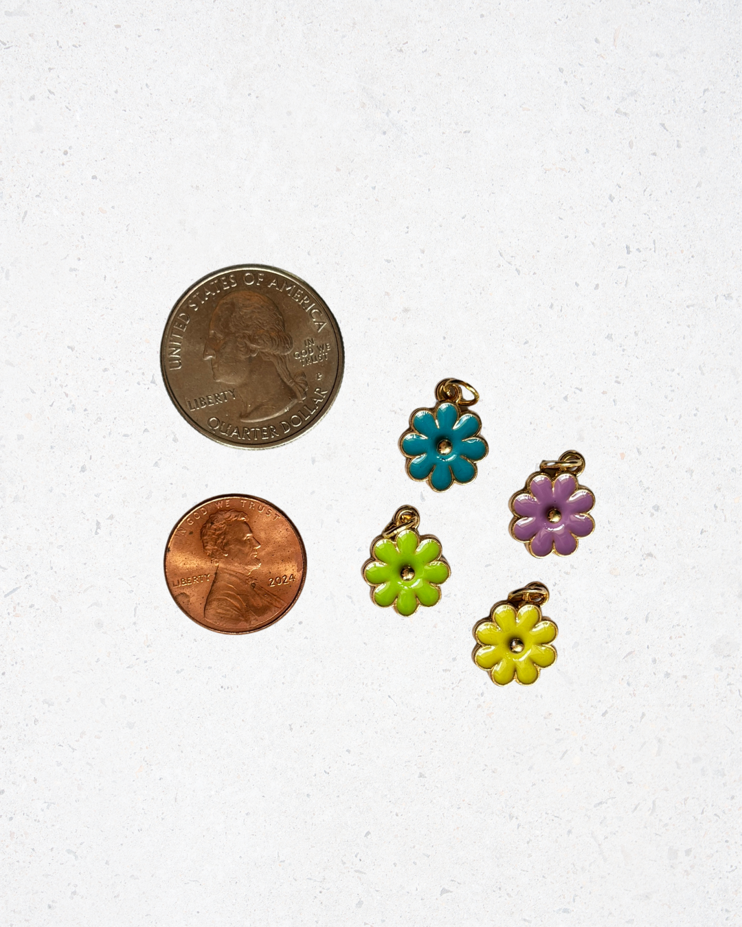 Enamel Retro Flower Charm