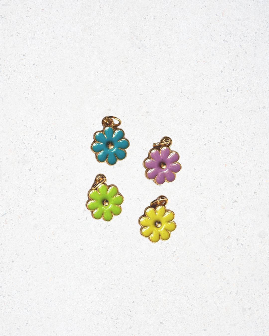 Enamel Retro Flower Charm