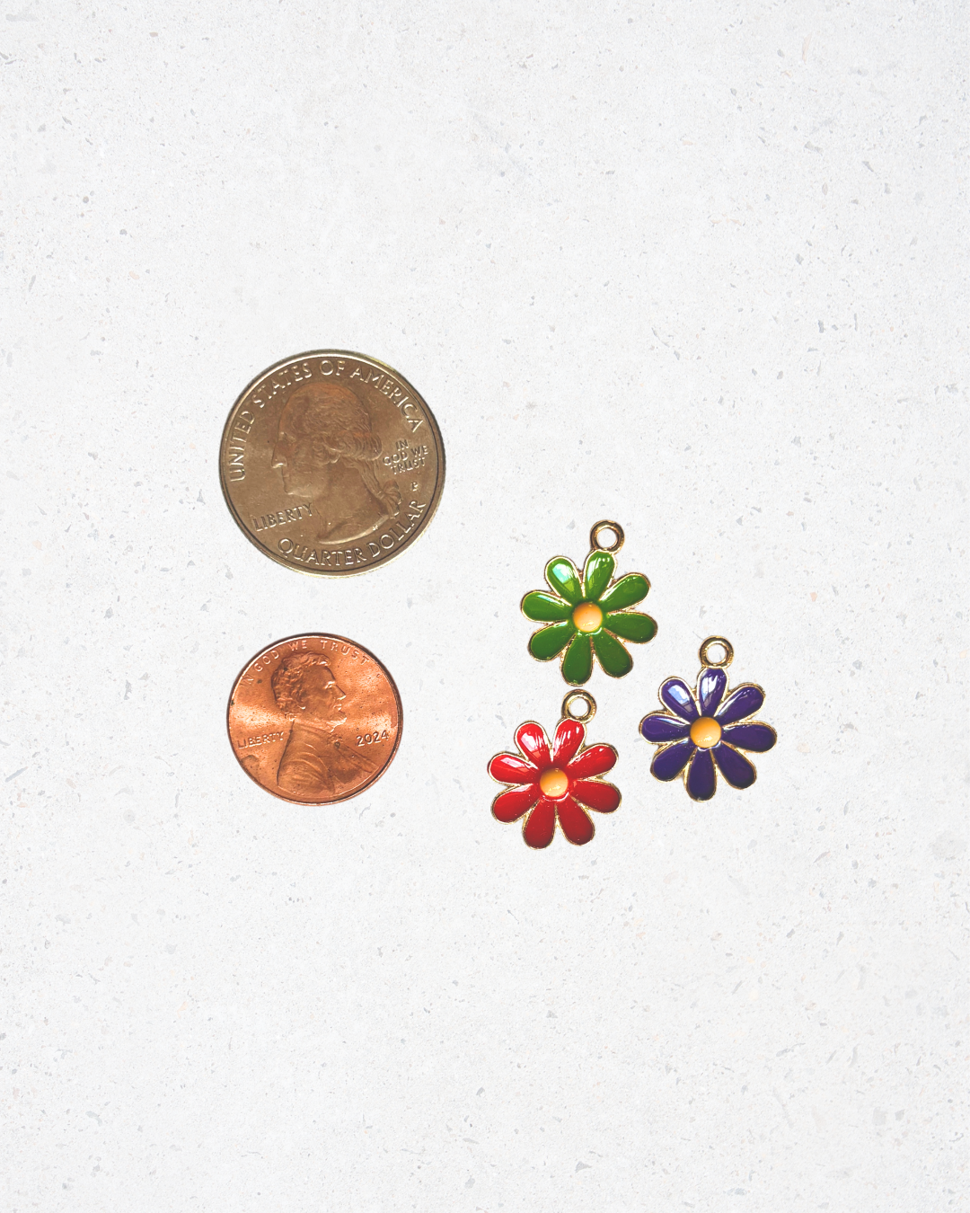 Enamel Daisy Charm 1