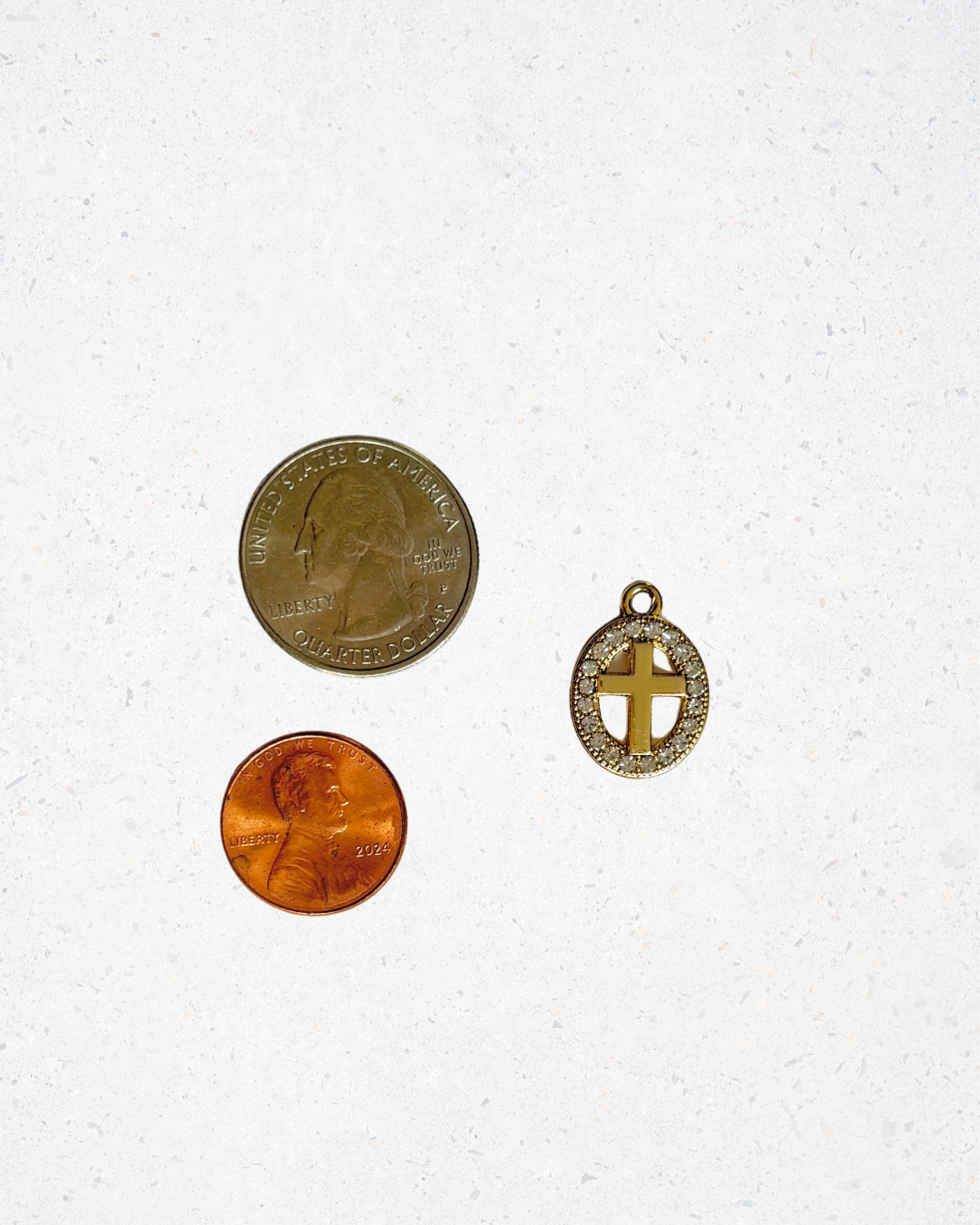 Gemstone Cross Charm