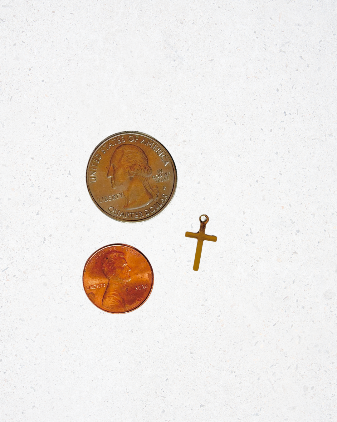 Brass Dainty Cross Charm