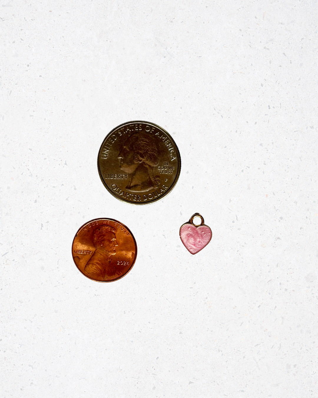 Dainty Pink Heart Charm