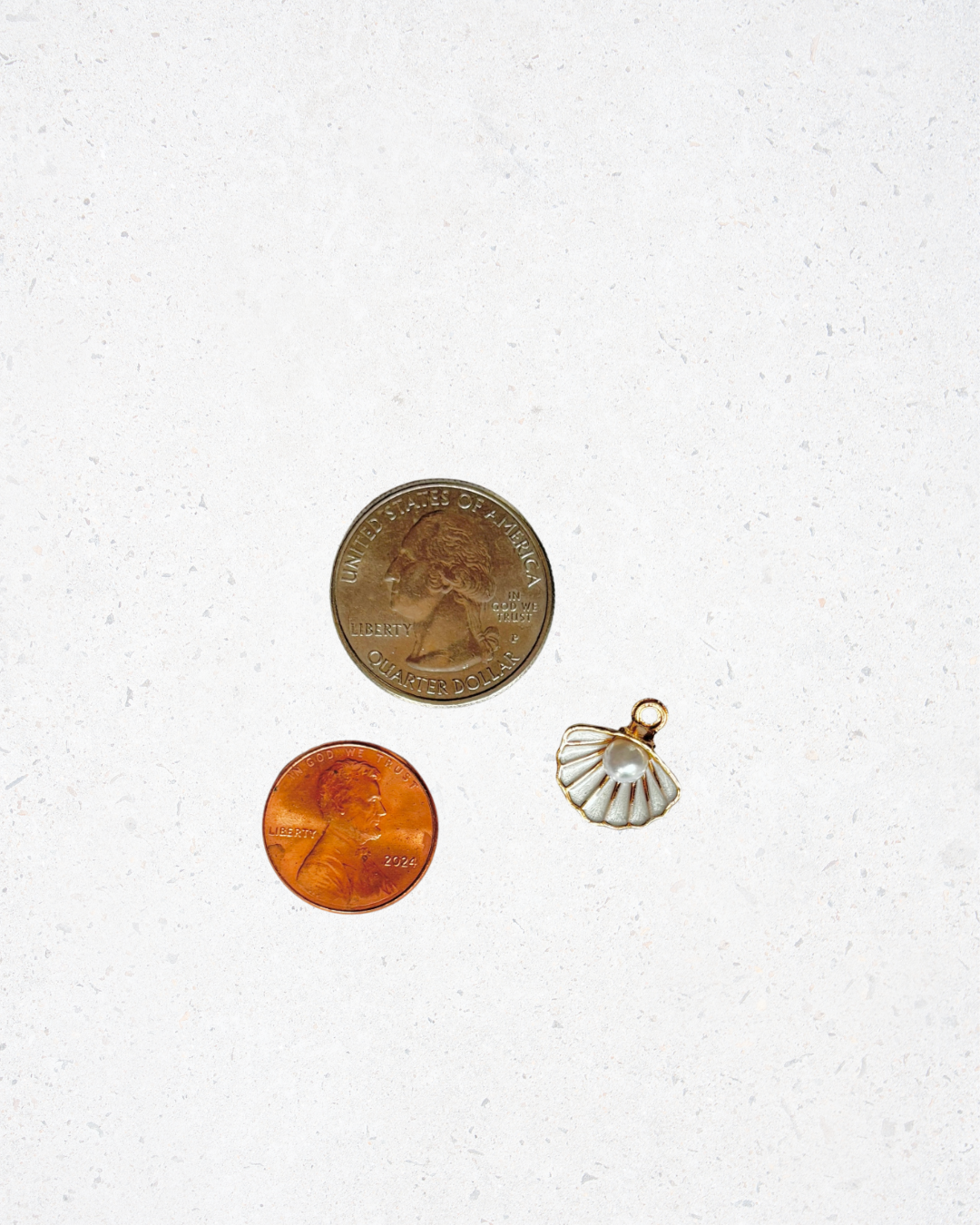 Pearl in Oyster Shell Charm