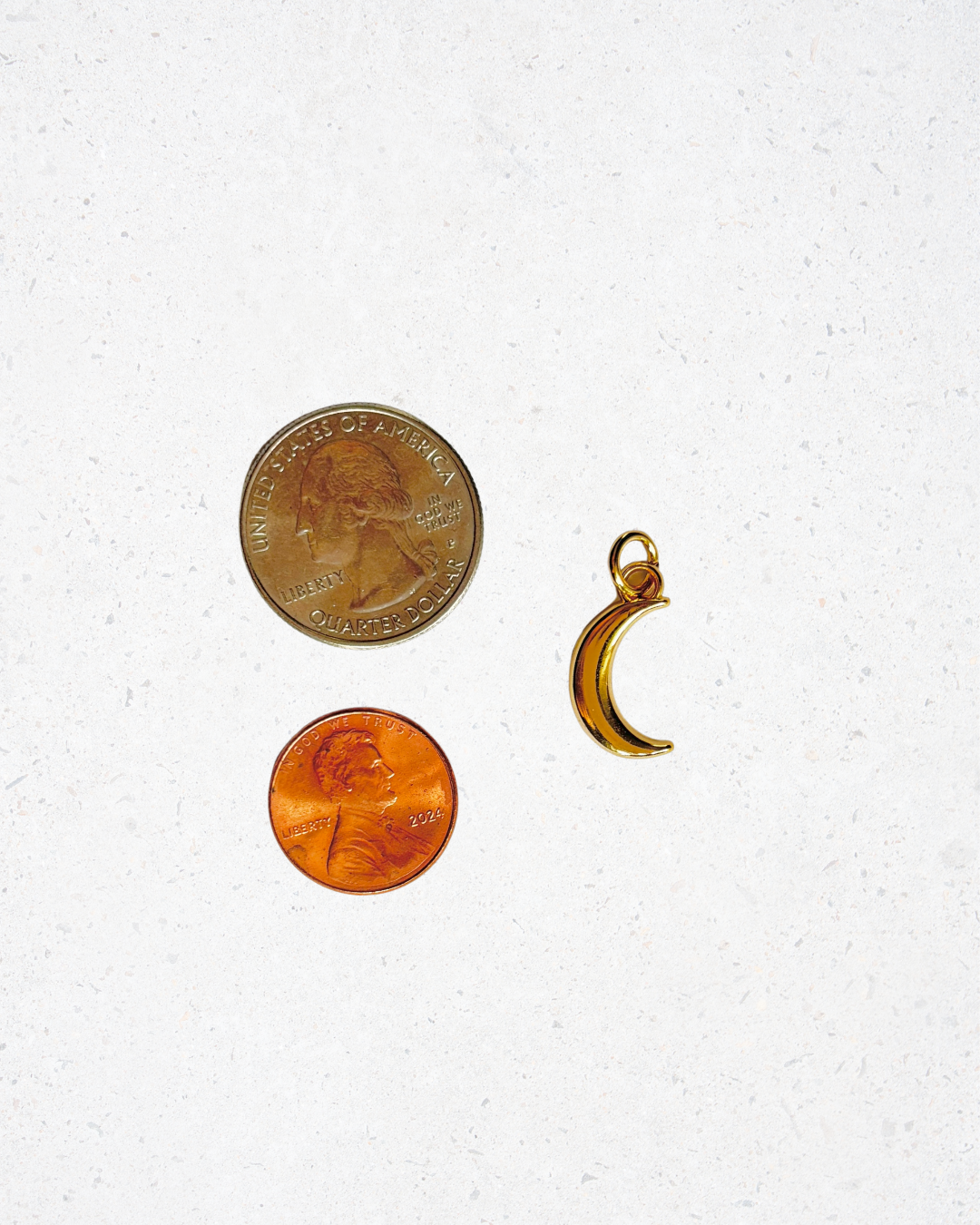 14K Gold Plated Moon Charm