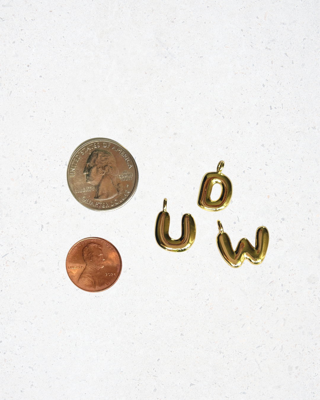 18K Gold Filled Bubble Letter