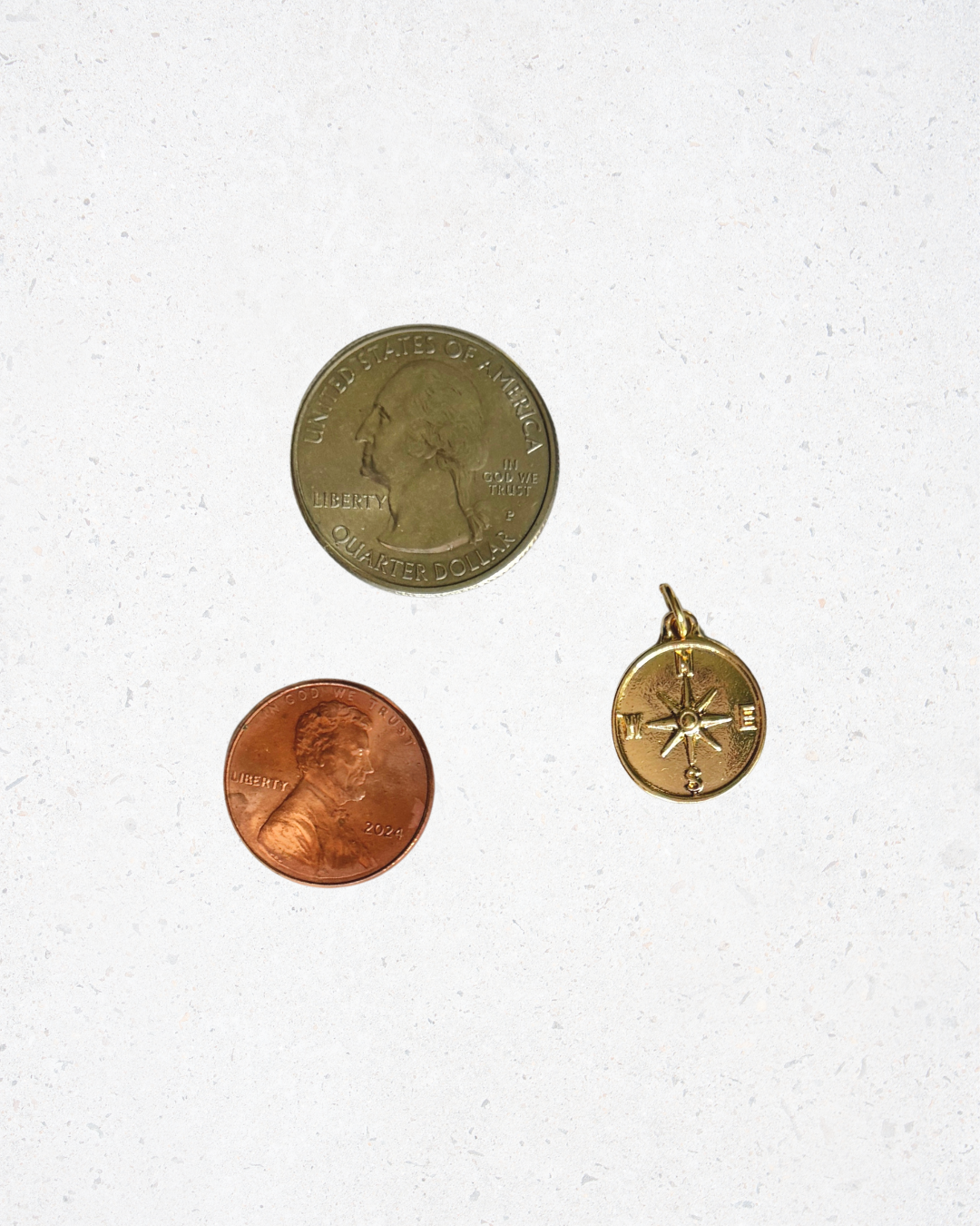 Brass Compass Charm