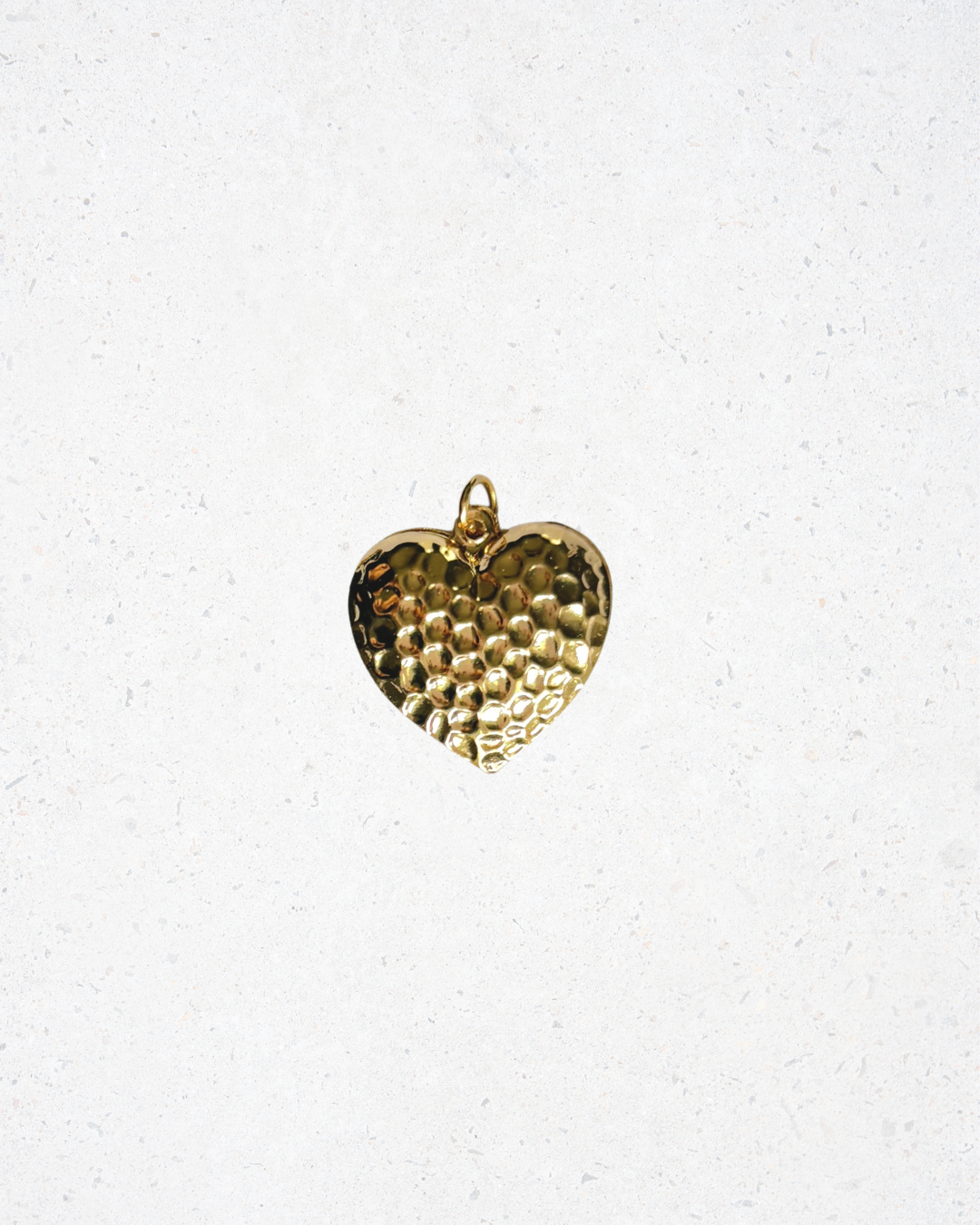 Brass Hammered Puffy Heart