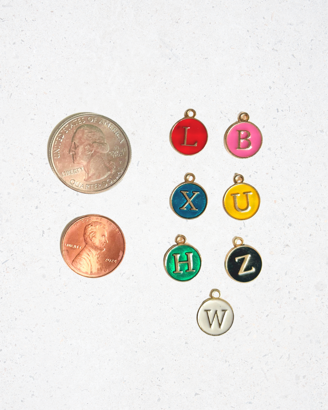 Black Enamel Circle Letter