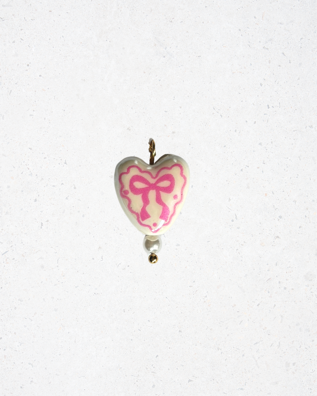 Pink + Ivory Bow Charm