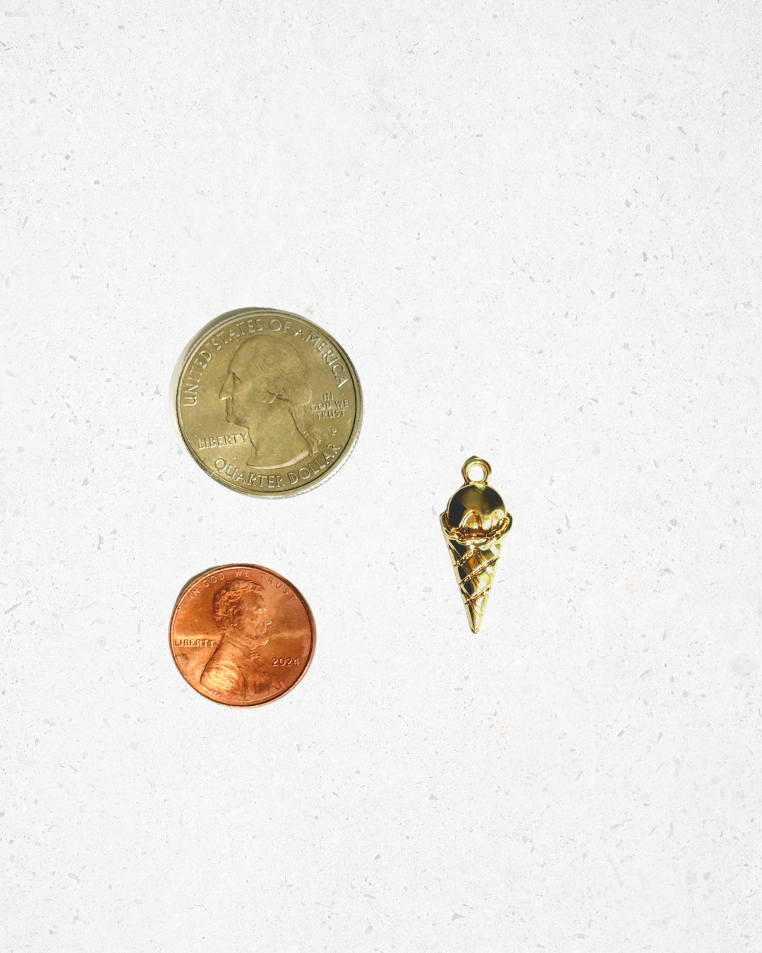 Brass Ice Cream Cone Charm