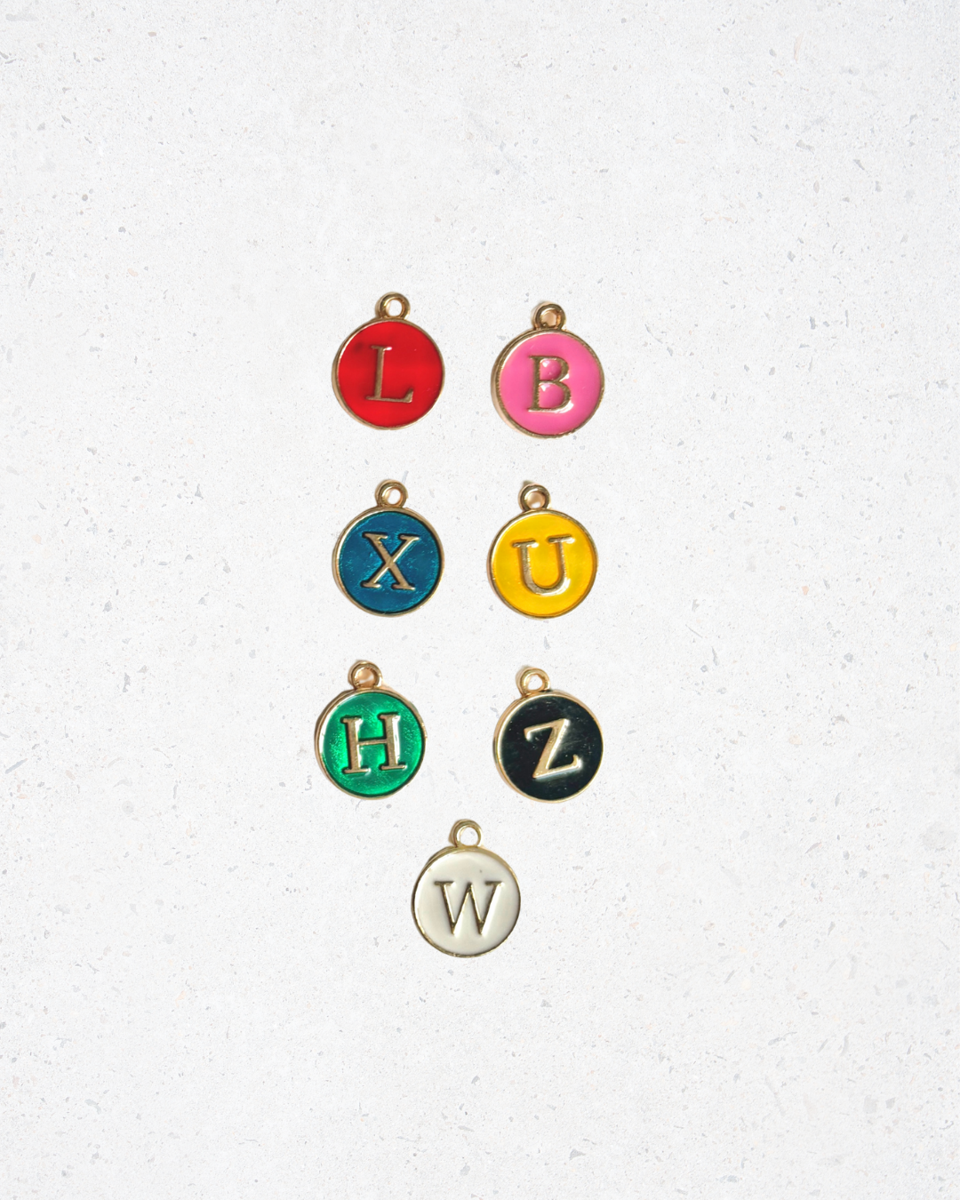 Black Enamel Circle Letter