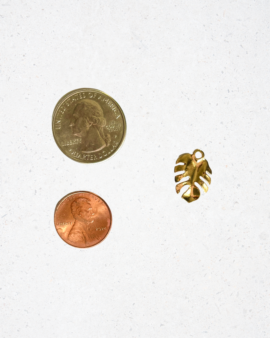 Brass Monstera Leaf Charm
