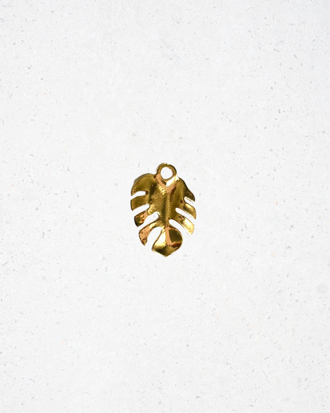 Brass Monstera Leaf Charm