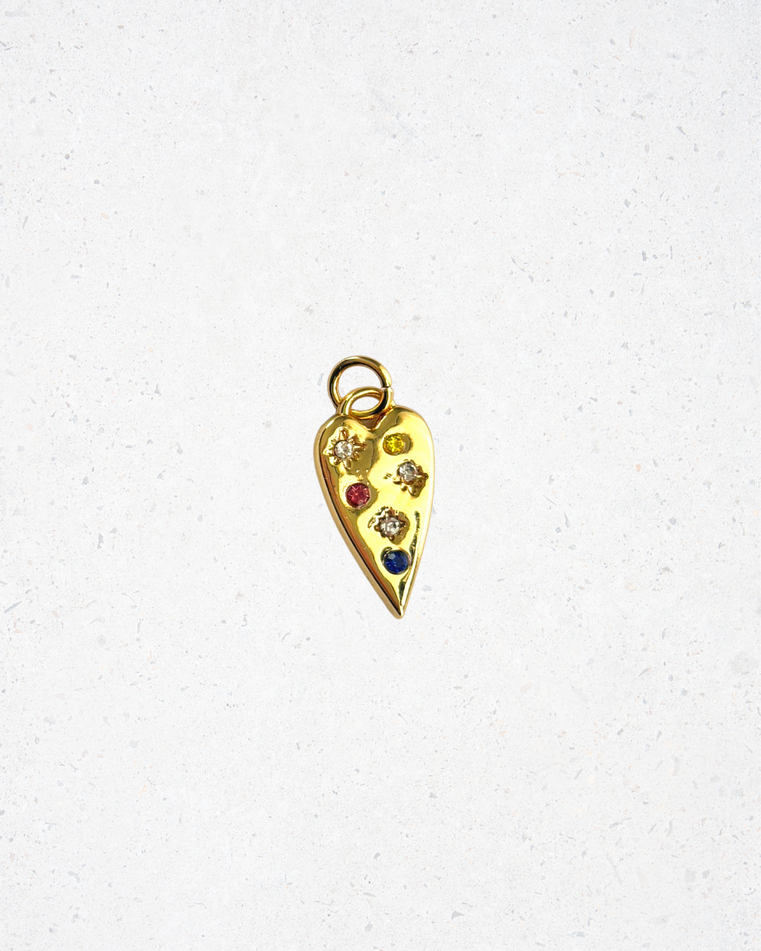 14K Gold Plated Slim Heart Charm