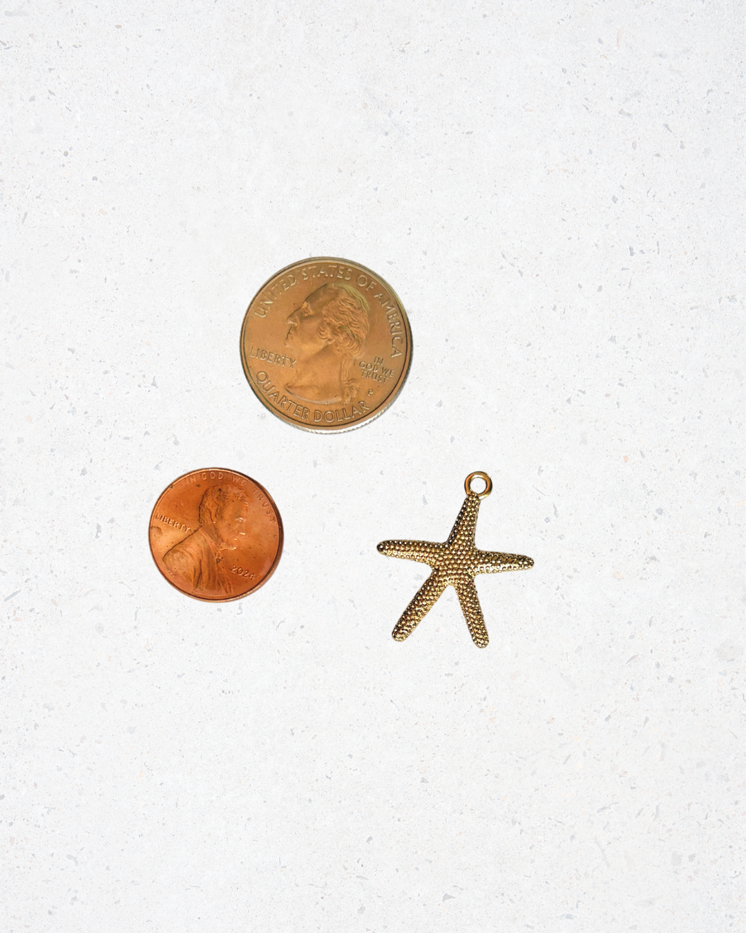 Gold Starfish Pendant Charm