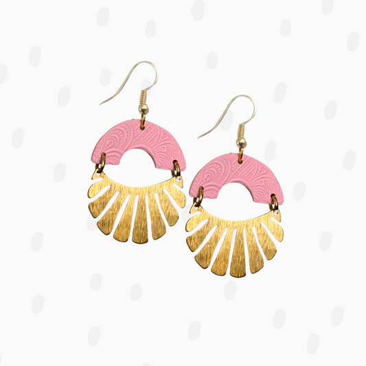 Medium Scallop Arch Dangle - Polymer Clay
