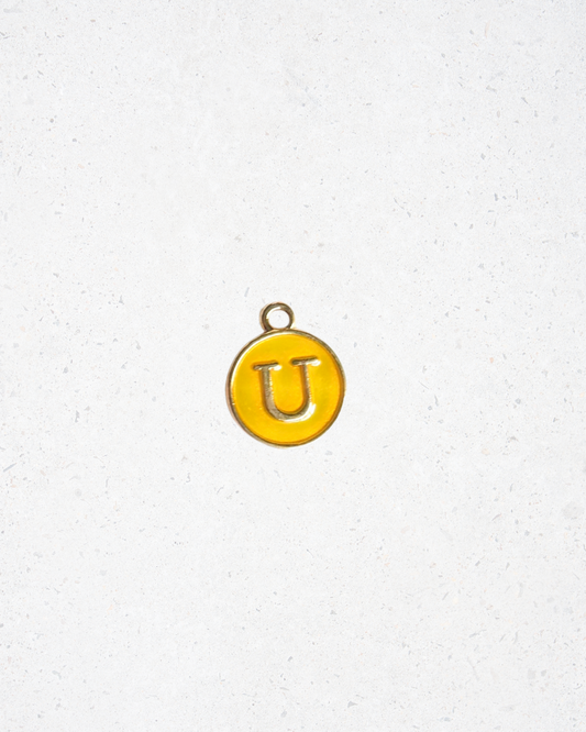 Yellow Enamel Circle Letter