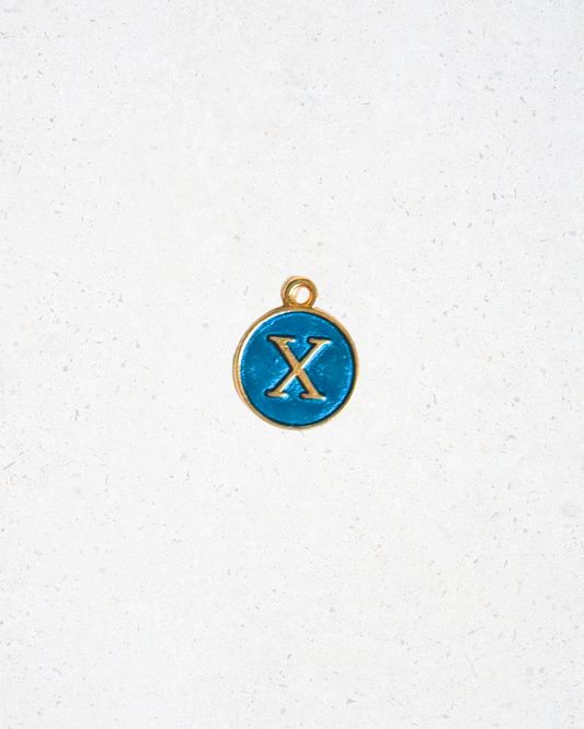 Blue Enamel Circle Letter
