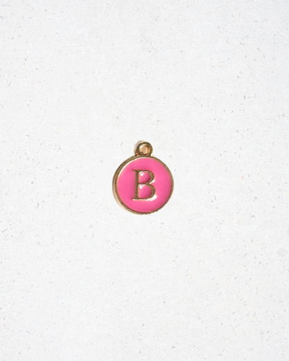 Pink Enamel Circle Letter