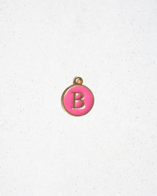 Pink Enamel Circle Letter