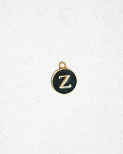 Black Enamel Circle Letter