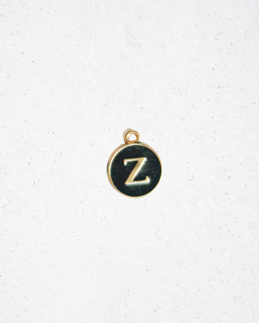 Black Enamel Circle Letter