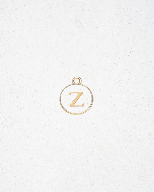 White Enamel Circle Letter