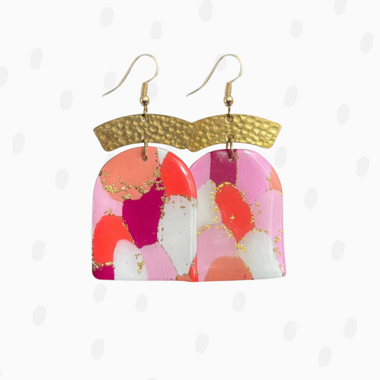 Pink Patch Mosaic - Polymer Clay & Resin