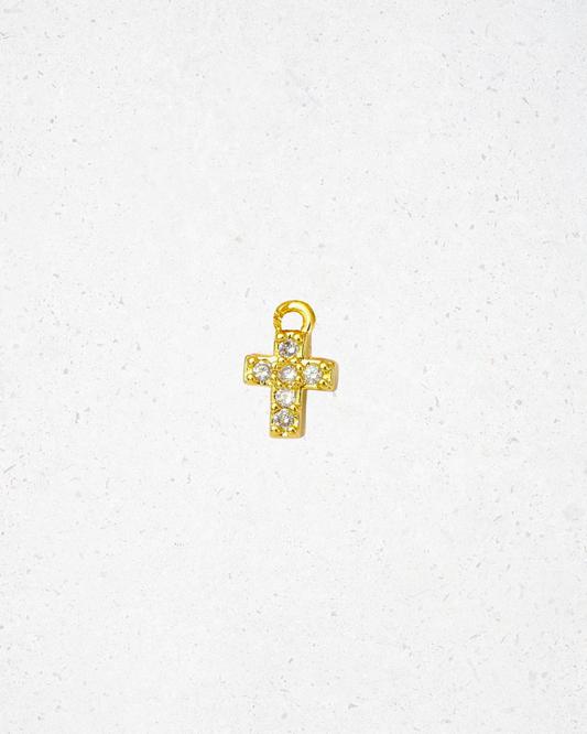 Dainty Gold Cross Gemstones