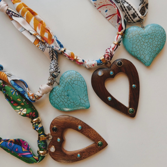 Valentine's Pendant Scarf Necklace